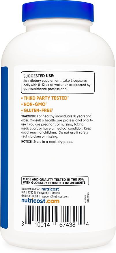Nutricost Strontium Capsules 750mg 240 Capsules - Vegetarian Non-GMO Gluten Free
