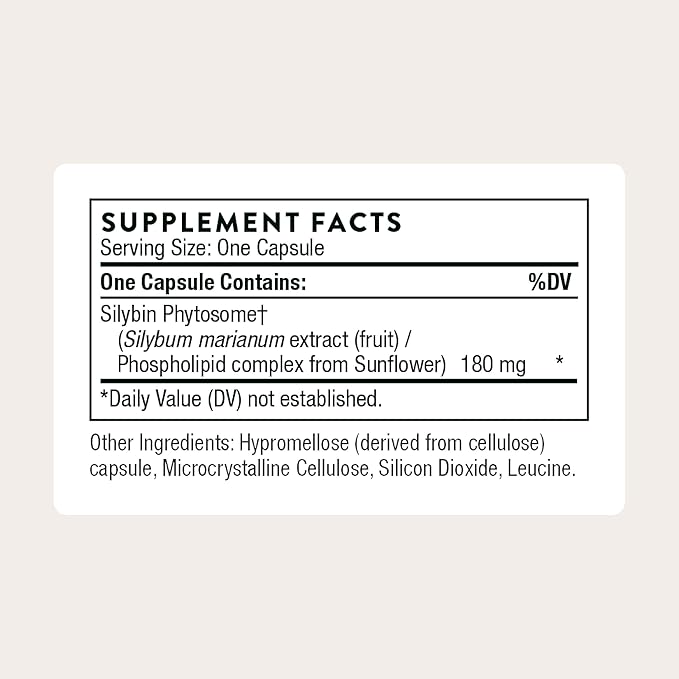 THORNE - Milk Thistle Phytosome (Formerly Siliphos) - Botanical Extract Complex for Antioxidant and Liver Support* - Third-Party Certified - Gluten Dairy &amp Soy-Free - 90 Capsules