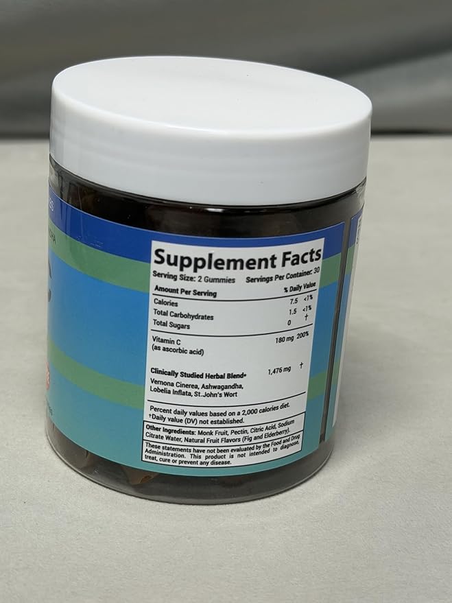 Best Quit Smoking products | Quit Vaping with 3 in 1 clinically studied Vernonia Cinerea St. John's Wort Ashwagandha | May help cut smoking | All-Natural | Sugar Free Gummies 60 counts (Berries)