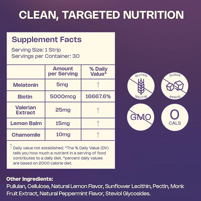MeltinStrips® Daily Wellness Essentials | Nootropic Energy for Focus Drug-Free Sleep Aid &amp Skin Glow | Vegan Sugar-Free 24-Hour Wellness Kit | 90 Fast Dissolving Oral Strips