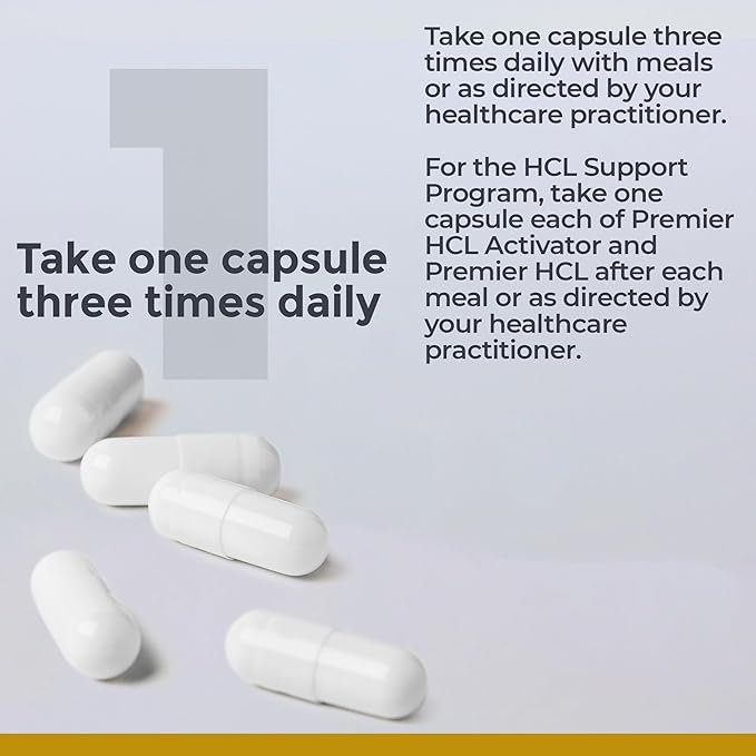 Premier Research Labs Premier HCL Activator - Pepsin Digestive Enzymes Supplement for Optimal Digestive Function for Men &amp Women Low Stomach Acid Nutrient Absorption - 90 Vegetarian Capsules