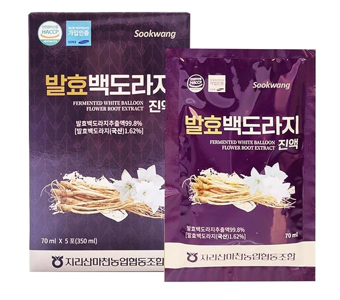 Sookwang Fermented Korean Balloon Flower Root Herbal Tea Natural Soothing Traditional Herbal Drink for Daily Wellness_70ml (2.4 oz) x 30 Packs