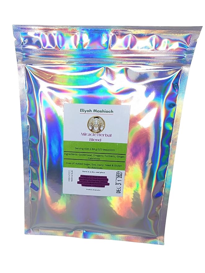 Eliyah Mashiach HV Tea Blend Powder Natural Ingredients with Goldenseal Oregano Turmeric 2.1 oz Hot or Cold Brew