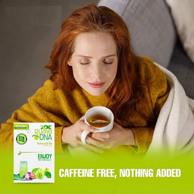 GuavaDNA Guava Leaf Tea 20 Individually Wrapped Teabags by MATCHA DNA | 100% Pure Guava Leaves Nothing Else Added (20 Teabags) (Pack of 2)