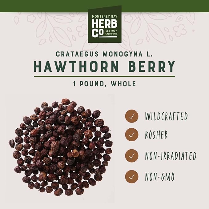 Hawthorn Berries Whole by Herb Co 1 lb