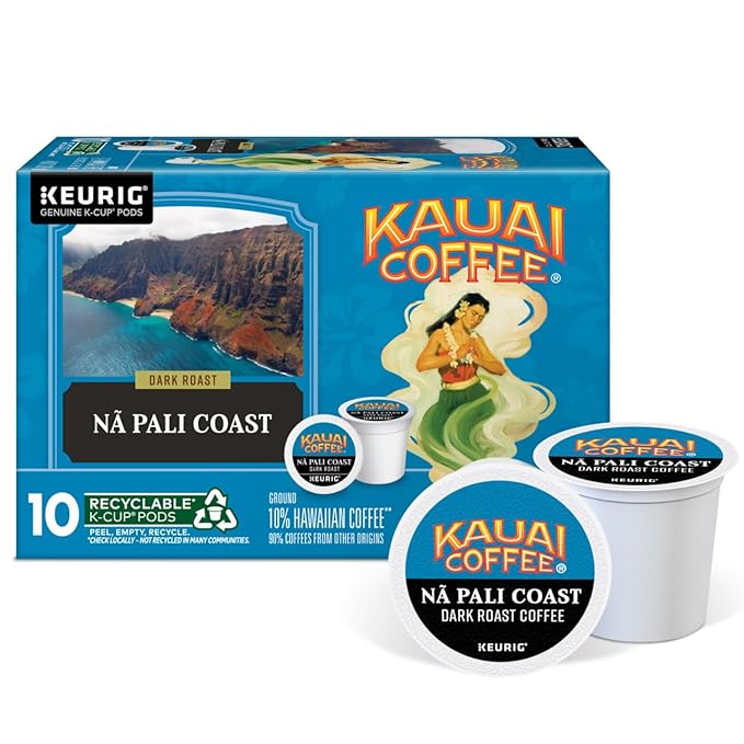 Kauai Coffee K-Cup Pods (Mocha Macadamia Nut Na Pali Coast &amp Vanilla Macadamia Nut) Variety Pack