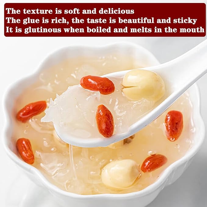 White Snow Fungus Tremella 银耳 去根特级银耳 Snow Fungus Mushroon Tremella Fuciformis Mushroom 100g/3.5oz Make Soup and Porridge 银耳红枣羹