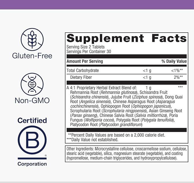 Metagenics Serenagen Supplement - Herbal Stress Management with Asian Ginseng &amp Chinese Herbs - Supports Calm Focus Energy &amp Sleep* - Non-GMO Gluten-Free Vegetarian - 60 Tablets