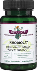 Vitanica Rhodiola Rosea Root Extract 200mg Dr. Formulated 3% Rosavins &amp 1% Salidroside Rhodiola Root 85mg Vegan 60 Capsules