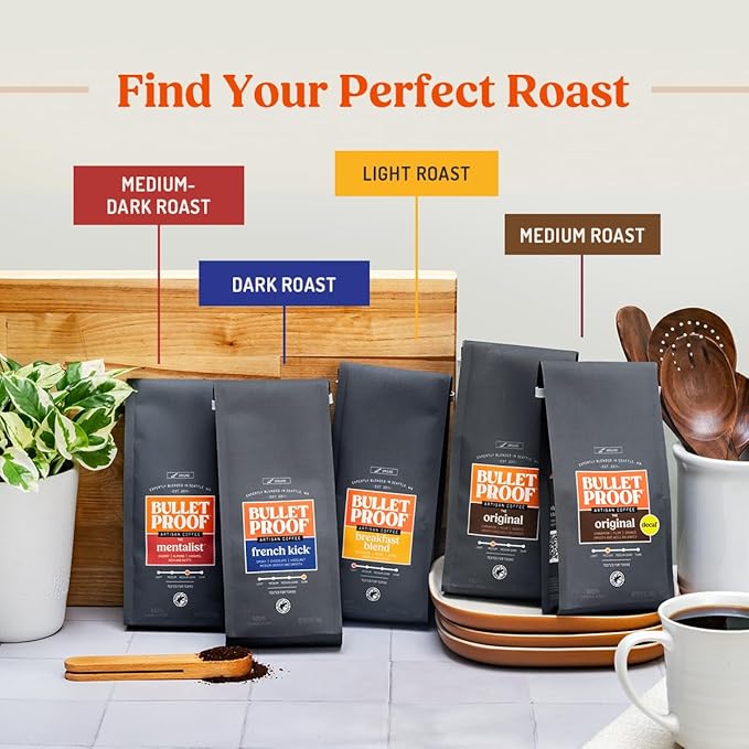 Bulletproof Original Medium Roast Ground Coffee 100% Arabica Coffee Tested for Toxins Clean Coffee Sustainably Sourced 12 Ounces (3 Pack)