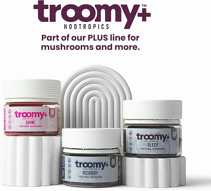 Troomy Sleep Gummies for Adults and Kids Great Tasting Black Raspberry Red Reishi Mushroom Easy Restful Natural Sleep Aid 60 Count