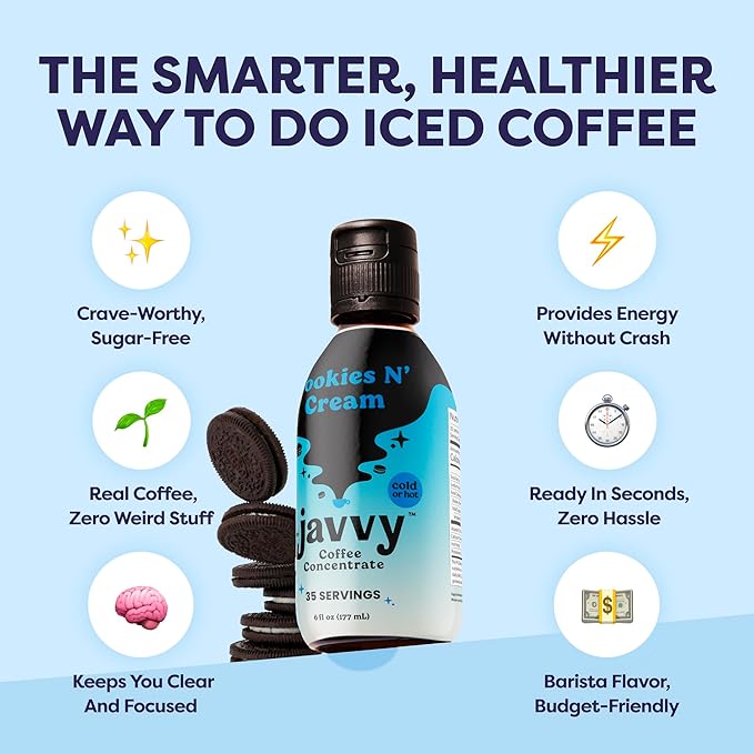 Coffee Concentrate - Limited Release Flavors - Cold Brew Coffee Perfect for Hot or Iced Instant Coffees Hot Drinks Cold Brew Concentrate 35 Servings - Cookies N’ Cream
