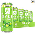 RYSE Fuel Energy Drink - Sour Punch Green Apple - Sugar Free Gluten Free &amp Vegan - 200mg Natural Caffeine Taurine &amp Choline for Focus &amp Energy - No Artificial Colors - 16 fl oz Cans (12-