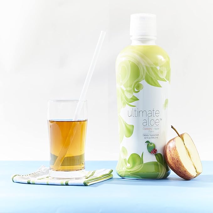 Ultimate Aloe - Aloe Vera Juice for Gut Health Digestive Comfort Immune Support and Nutrient Absorption - 16 Servings (Cranberry and Apple)