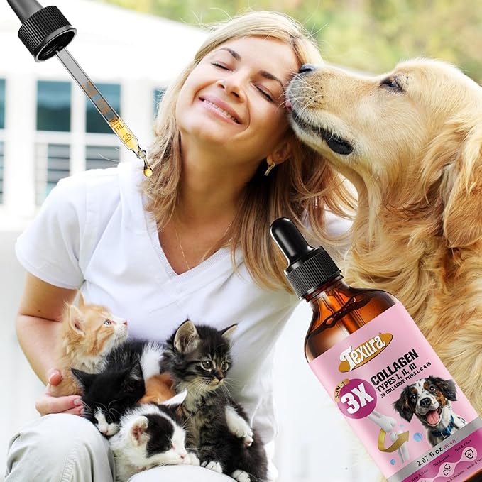 Liquid Collagen for Dogs &amp Cats - Grass-Fed Hydrolyzed - for Joint Hip Skin &amp Coat Nutritional Support