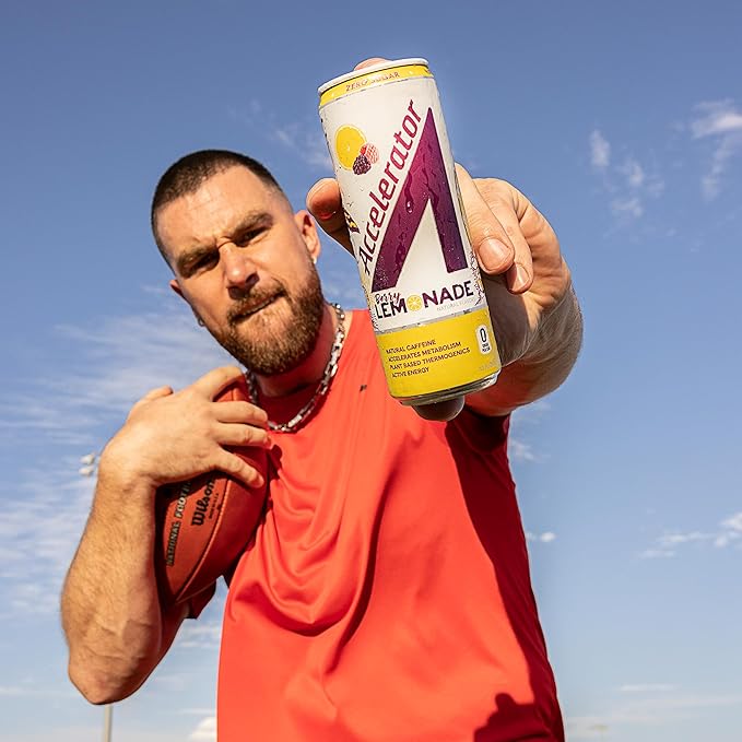 Accelerator Energy Drink Berry Lemonade 12oz can (12 pack) Zero Sugar Sustained Energy from 100% Natural Caffeine (200mg from Green Coffee Bean &amp Green Tea extract)