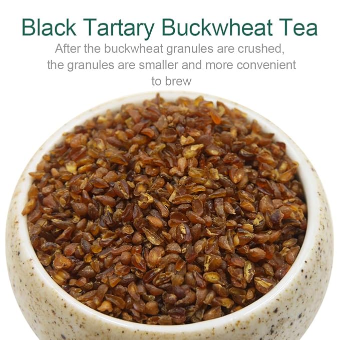 FullChea - Himalayan Tartary Buckwheat Tea - Roasted Black Buckwheat - Loose Leaf Herbal Tea - Caffeine Free - NON-GMO - Gluten Free - 100% Natural 16oz / 453g