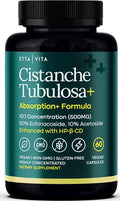 Potent Cistanche Tubulosa Capsules (500 mg) Stress Response Mood &amp Cortisol Support (2x Potent 50% Echinacoside/10% Acetoside) Hormonal Balance for Men &amp Women - Cistanche Supplement Powder