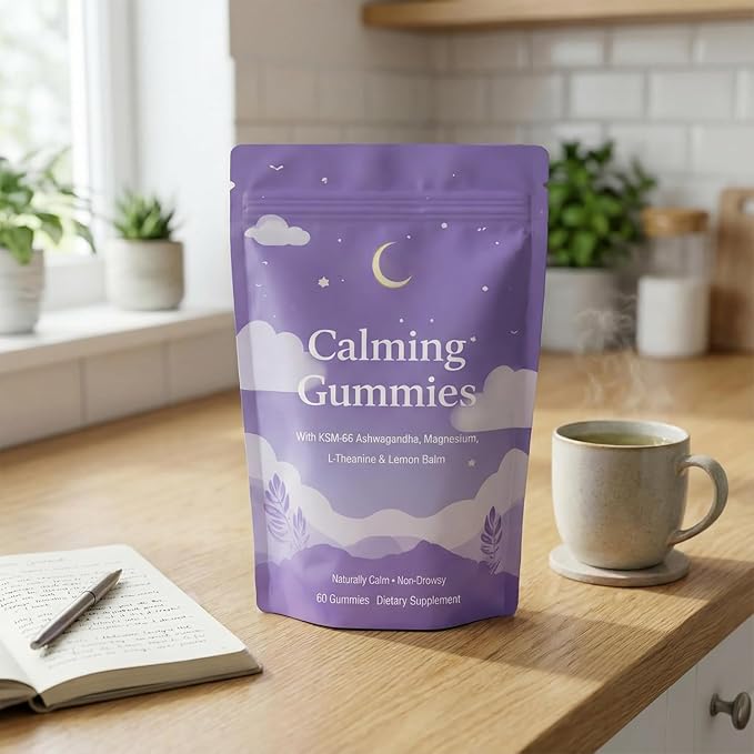 IRMI Calming Gummies with Ashwagandha Magnesium L-Theanine &amp Lemon Balm 60 Gummies