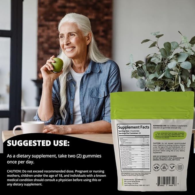 Optimal Prime Sea Moss and Black Seed Oil Gummies Ashwagandha Turmeric Manuka Honey ACV Dandelion Black Pepper Burdock Bladderwrack Vegan 90 Gummies 45 Day Supply