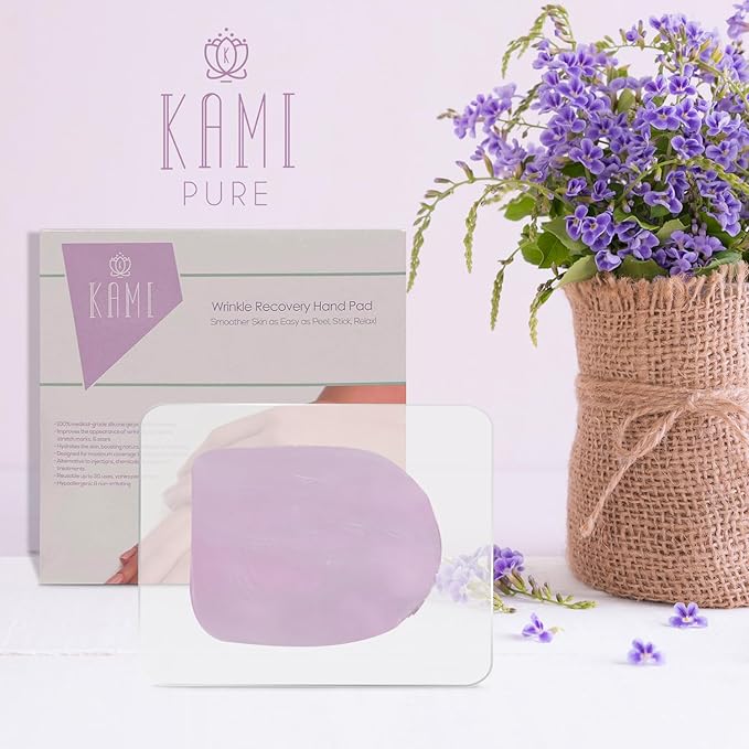 Kami Pure Silicone Hand Wrinkle Patches Anti-Aging Collagen Filler Pads Hydrate Plump &amp Smooth Skin Reusable Single Pack