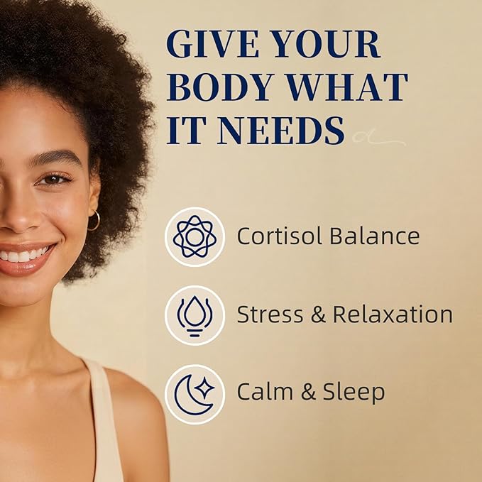 Cortisol Supplements for Women and Men with Magnesium AshwagandhaL-TheanineChamomile &amp PSHigh Cortisol Reducer Manager Detox Lower for MoodFocusSleepNon-DrowsyNo Melatonin