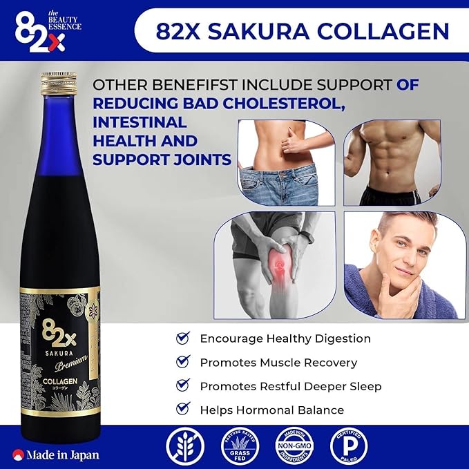 82X Collagen Premium - Marine Collagen Drink - Collagen Peptides Liquid Drink for Skin Hair Nails from Japan with 82 Fermented Plants Vitamins Minerals &amp Supplements