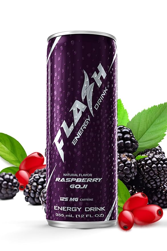Flash Energy Drink | Elevate your Energy Focus and Performance | Natural | Non-GMO Vegan Gluten-Free Ingredients Organic Green Tea and Green Coffee Bean with 125 mg of Caffeine Enhanced with Es