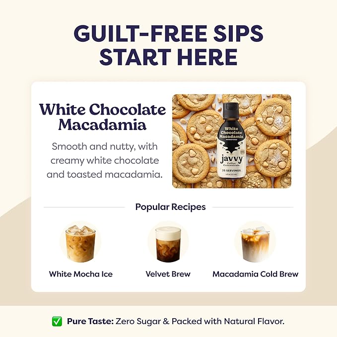 Coffee Concentrate - Limited Release Flavors - Cold Brew Coffee Perfect for Hot or Iced Instant Coffees Hot Drinks Cold Brew Concentrate 35 Servings - White Chocolate Macadamia