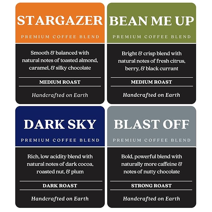 Copper Moon Ground Coffee Light Medium &amp Dark Roast Out of This World Variety Pack 12 Oz (Pack of 4)