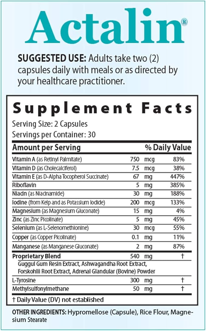 Actalin Thyroid Supplement (90 Day Supply)