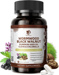 Lukaree Wormwood Black Walnut Cleanse for Human 1200mg – Ultra Gut Cleanse &amp Digestive Health w/Pumpkin Seed OilCloveActivated Charcoal -10X Concentrated Men &amp Women Probiotic Capsules -Veg