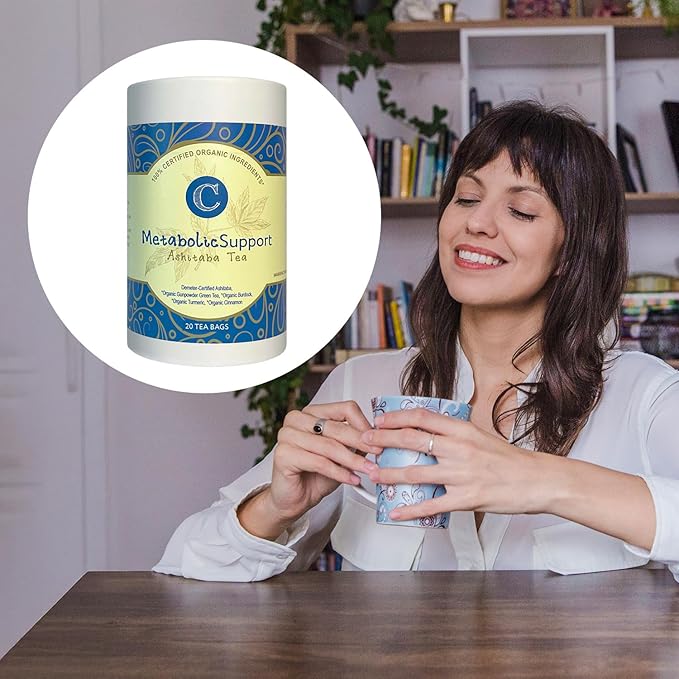 Dr. Cowan’s Garden Organic Ashitaba Green Tea - 20 Teabags - Metabolic Support Herbal Tea Bags with Turmeric Powder Calming Digestive Support for Health &amp Well-Being Ashitaba Herbs Grown in the