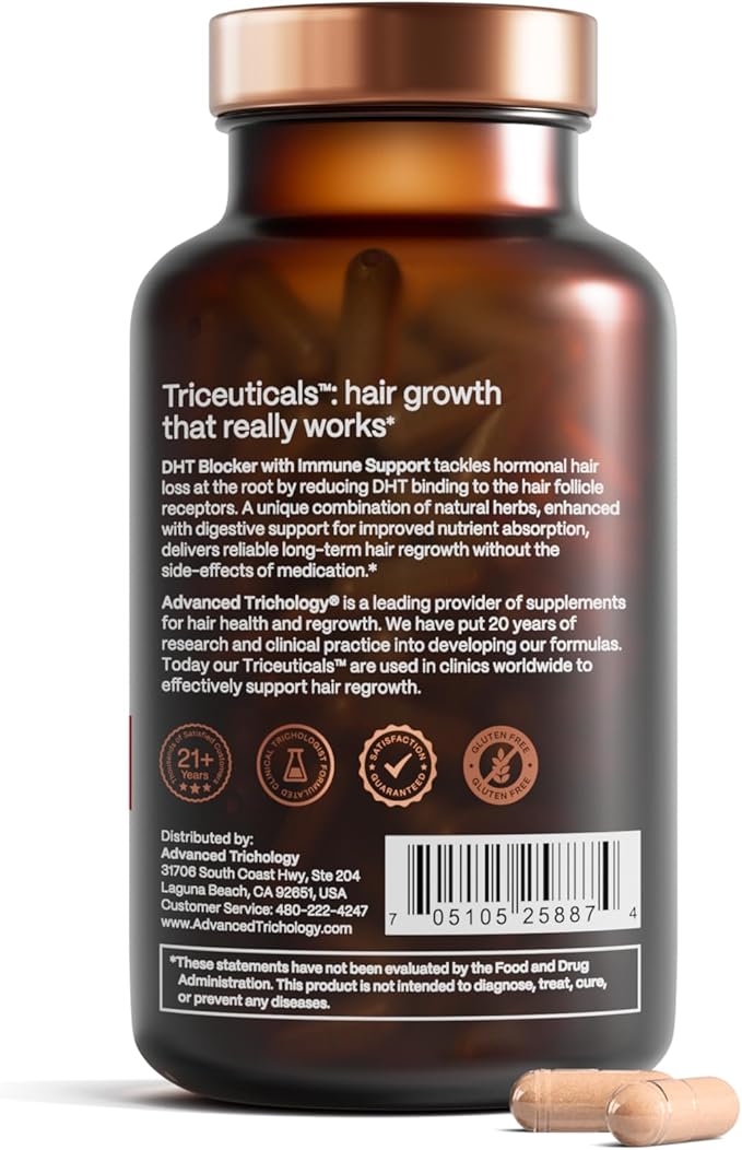 DHT Blocker - Hair Growth Supplement for Genetic Thinning for Men and Women | Approved* by American Hair Loss Association | Guaranteed Backed by 20 Years of Experience in Hair Loss Treatment Clinics