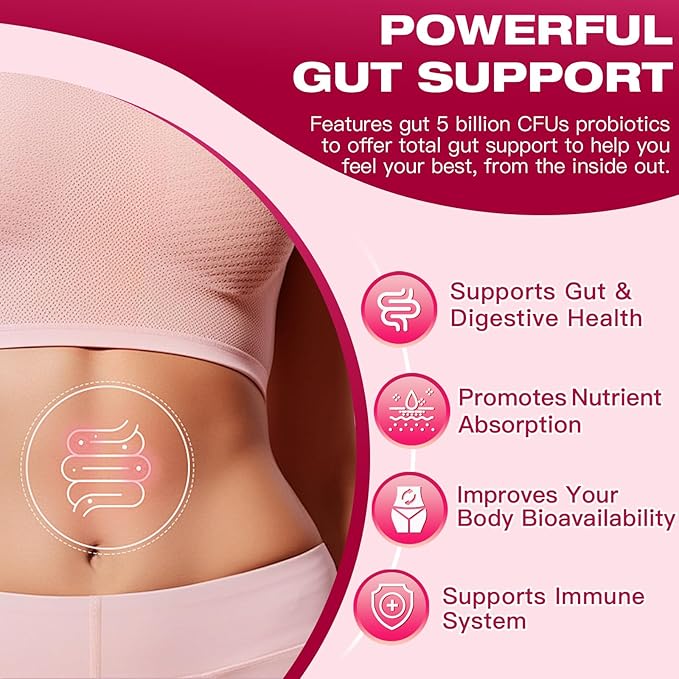 DRFOSTER Multi Collagen Peptides Powder with Probiotics - Type I II III V X Hydrolyzed Collagen Peptides with Multivitamins Hyaluronic Acid &amp Biotin - Support Skin Hair Nail Joints &amp Gut 35