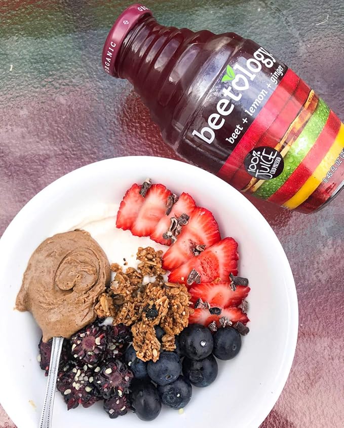 Beetology Organic Beet Juice 8.45oz Variety Pack 2 bottles each of: Beet + Veggie Beet + Lemon Ginger Beet + Cherry (6 Pack) Wonder Beet Juices | Organic Vegan Gluten Free Kosher and Awesome!