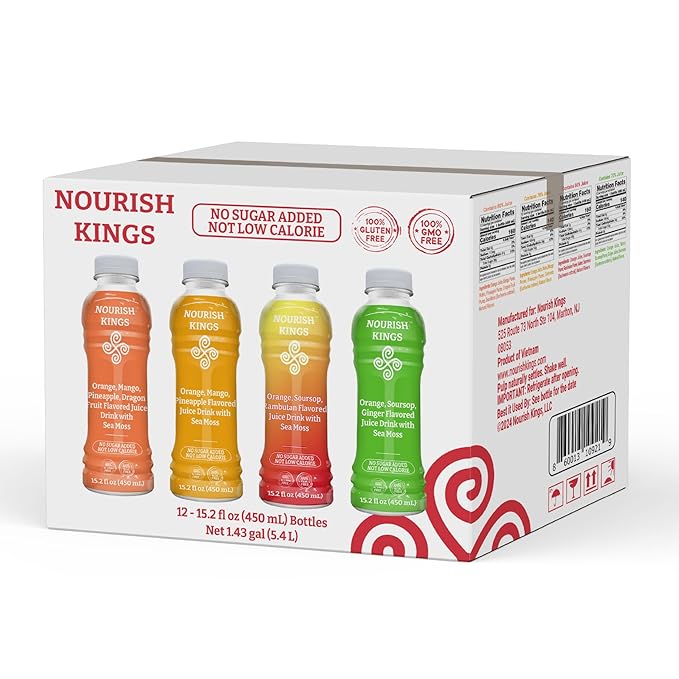 Nourish Kings All-Natural Juice with Sea Moss Variety Pack 15.2 oz