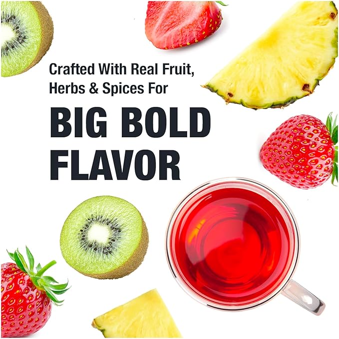 Tiesta Tea - Strawberry Kiwi Herbal Tea Loose Leaf Strawberry Hibiscus Kiwi Fruit Tea Premium Caffeine-Free Herbal Blend Make Hot or Iced &amp Up to 200 Cups 16 oz Resealable Bulk Pouch