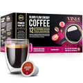 VINIA Medium Dark Roast Coffee with Red Grape Piceid Resveratrol Nitric Oxide for Heart Health Alertness Physical Energy &amp Blood Flow Circulation. 60ct K-Cup Pods