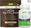 Vegan Collagen Protein Powder + Pure Biotin High Strength 10000mcg Vegan Bundle for Skin Hair &amp Nails by Igennus