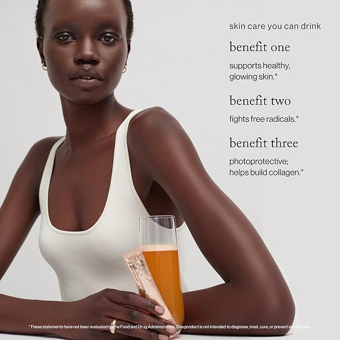 goop Beauty Morning Skin Drink Mix | Beverage Powder to Protect Against Signs of Aging | Vitamin C &amp E | Lemon Verbena &amp Orange Flavor | Non-GMO Gluten-Free &amp Vegan | 30 Pack