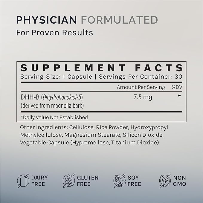 InfiniWell DHH-B Mood Support Supplement - 20x More Potent Than Standard Magnolia Bark Extract - Promote Relaxation Calm Cognitive Clarity &amp a Healthy REM Sleep Cycle (30 Capsules)