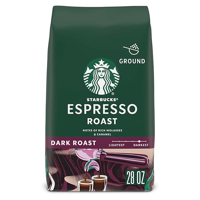 Starbucks Ground Coffee Dark Roast Coffee Espresso Roast 100% Arabica 1 bag (28 oz)