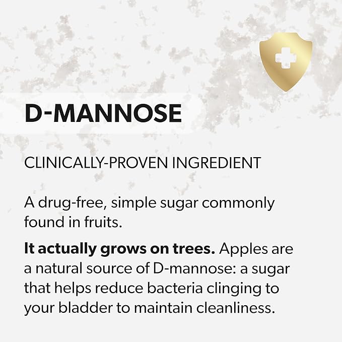 AZO D Mannose Urinary Tract Health Cleanse Flush &amp Protect The Urinary Tract No.1 Pharmacist Recommended Brand Clinical Strength Non-GMO 120 Count