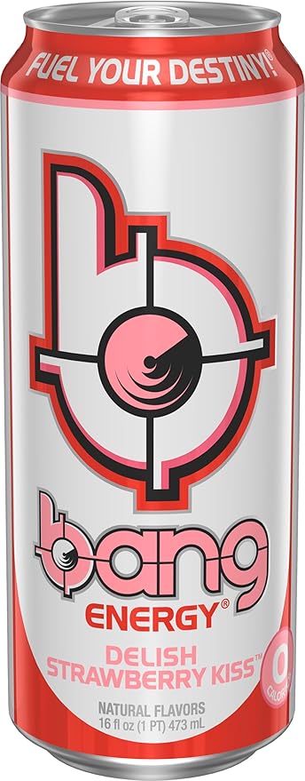 Bang Energy Delish Strawberry Kiss Sugar-Free Energy Drink 16 Fl Oz | Pack of 12