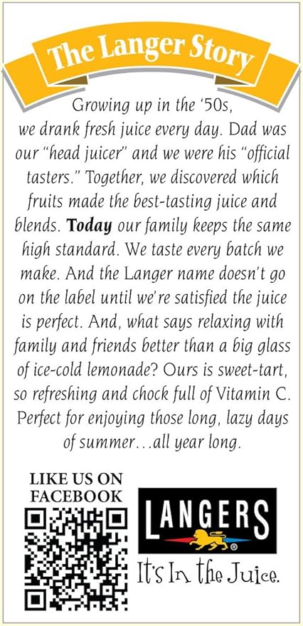 Langers Juice Lemonade 64 Fl Oz (Pack of 8)