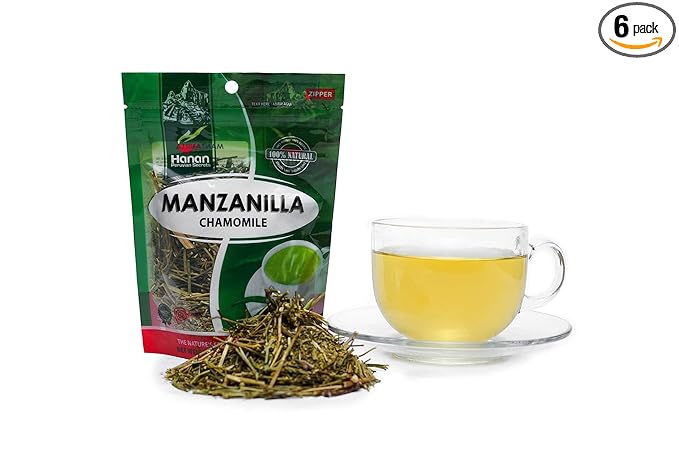 Hanan Peruvian Secrets Manzanilla Herbal Tea | 100% Natural Chamomile | 1.41oz / 40g Loose Leaf Bag | Aids in Digestion and Naturally Promotes Relaxation to Relieve Occasional Stress - 6 Pack