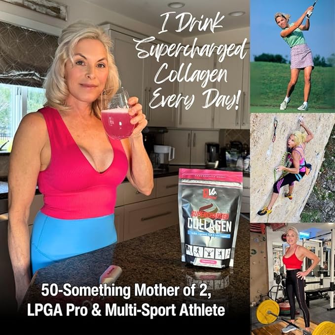PhysiVantage Supercharged Collagen Peptides Powder - Hydrolyzed Collagen for Joint Tendon Ligament &amp Skin Health Support - Vanilla Keto Paleo 16oz | Enhanced with Vitamin C BCAAs Grass-Fed