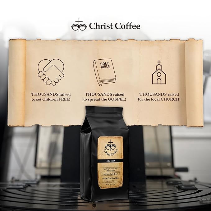 Christ Coffee Bali Blue Ground Bean – Premium Medium Roast Coffee Smooth and Rich Flavor | Perfect for Daily Brew Freshly Roasted for Optimal Taste 16 oz Bag