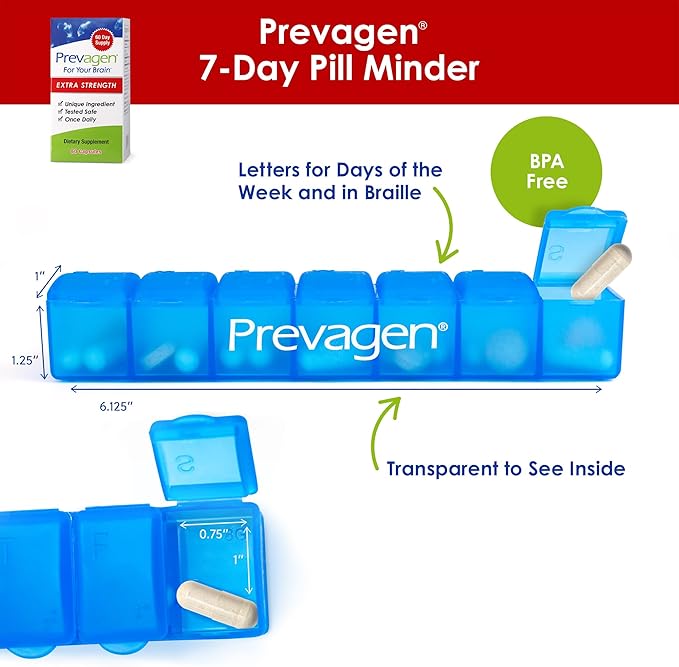 Prevagen Extra Strength - 60 Capsules (2 Month Supply) | Formulated for Your Brain | 20mg of Apoaequorin Plus Vitamin D3 with 7-Day Pill Minder